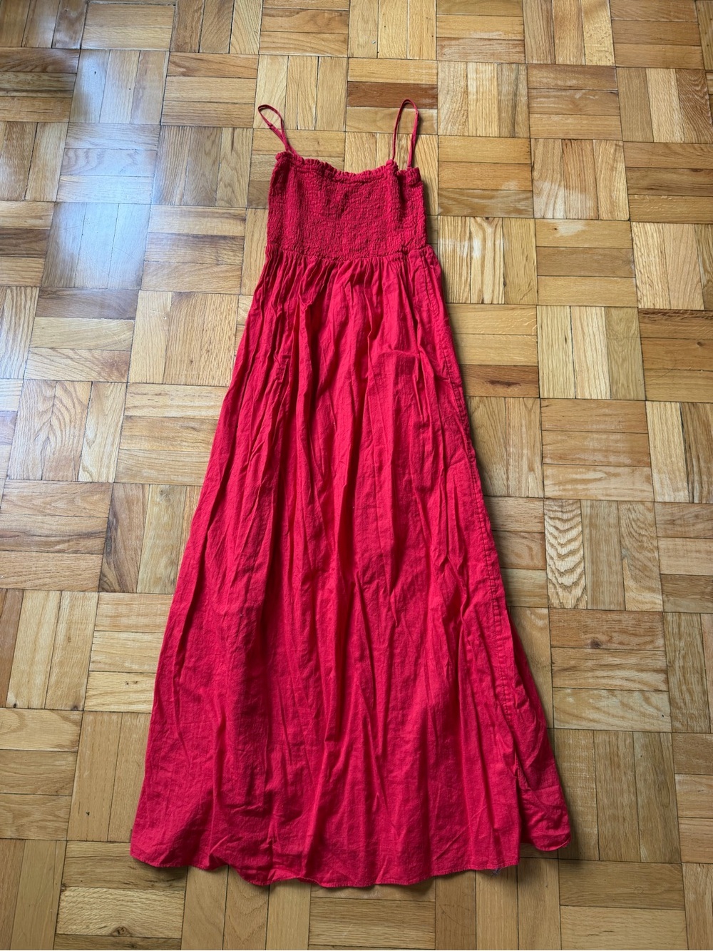 & Other Stories Scarlet Smocked Maxi Dress with Spaghetti Straps
